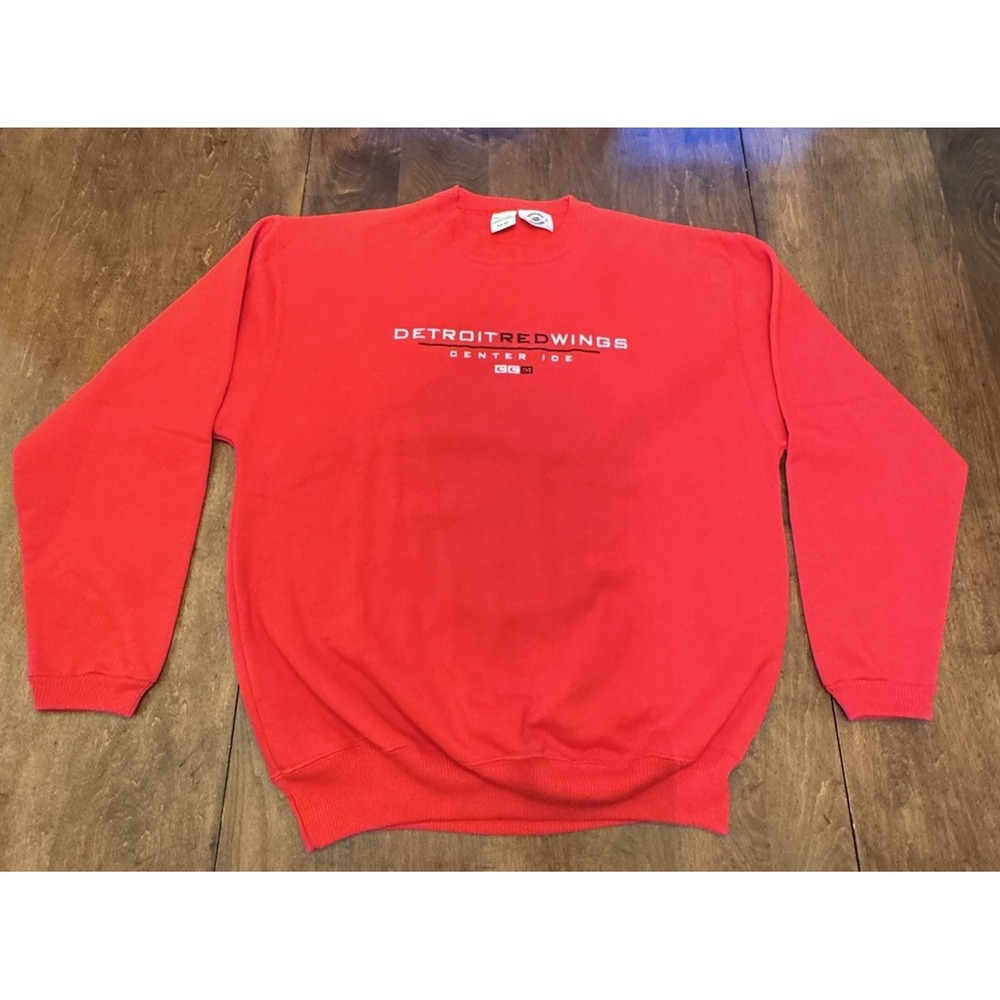 Vintage CCM Detroit Red Wings Center Ice NHL Sweatshirt Made Canada M Hockey